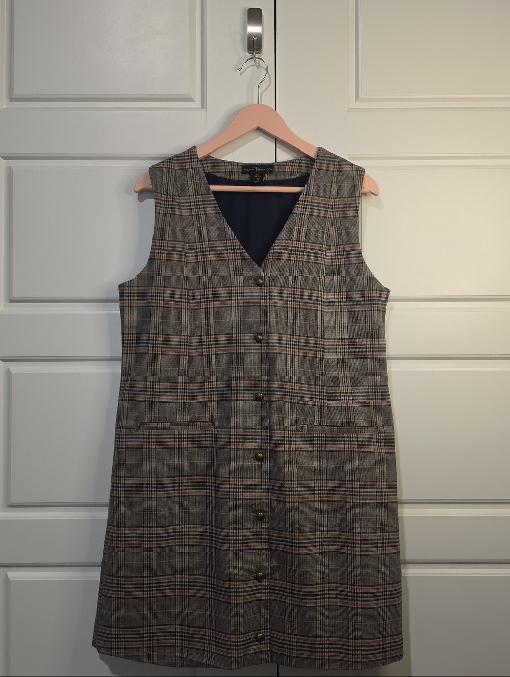 Plaid Dress Jumper Dark Academia by House of Harlow 1960 size Medium